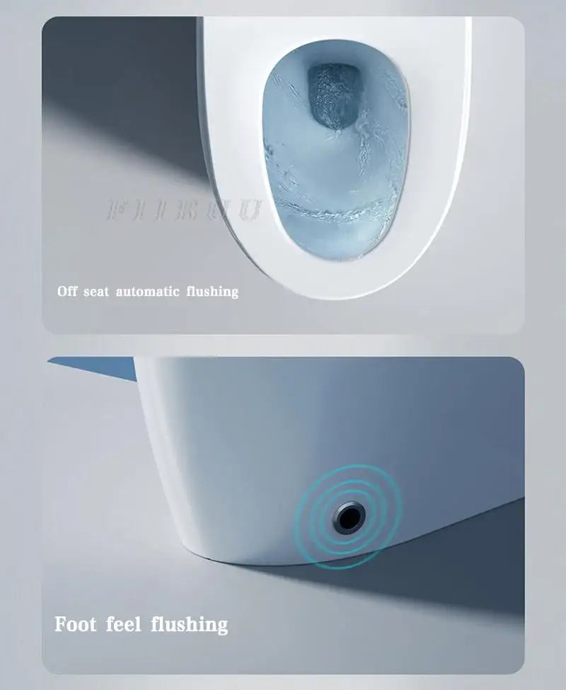 Luxury Smart Toilet Built In Water Tank Toilet Heated Seat Elongated Toilet Blackout Food flush Night Light Built-in Bidet Seat Ai-TechWorld 