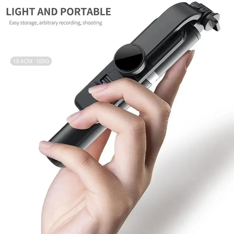 Selfie Stick With Wireless Bluetooth LED Fill Light Extended Tripod Ai-TechWorld 
