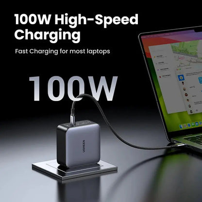 UGREEN 100W GaN Charger 5 Ports USB C Charger QC4.0 3.0 PPS For Macbook Air Laptop Tablet PDFast Charger For iPhone 16 15 14 Pro Ai-TechWorld 