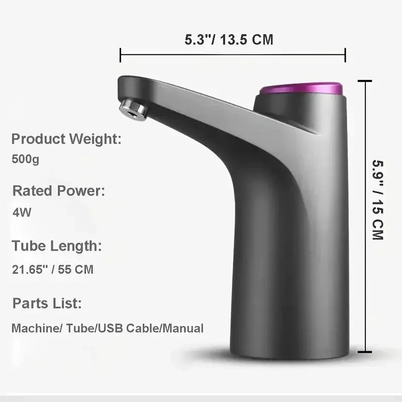 Portable 5-Gallon Water Dispenser with USB Charging Automatic Electric Pump for Home Office Outdoor Use Ai-TechWorld 