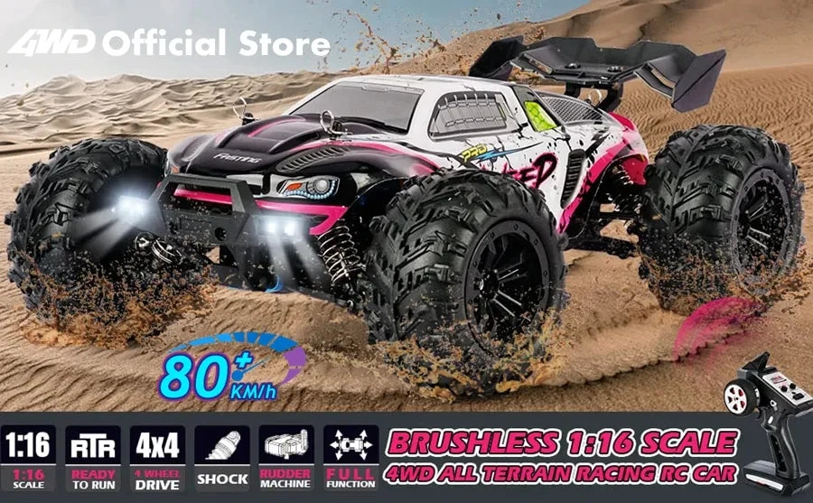 4WD Remote Control Car Off Road 4x4 RC High Speed Buggy Truck Super Brushless 50 or 80KM/H Fast Drift Racing Toy Kids Adults Ai-TechWorld 