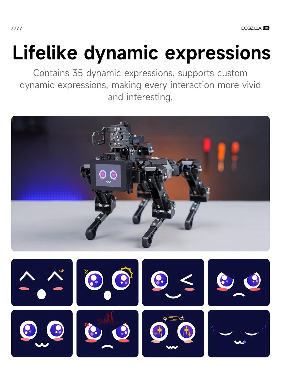 Yahboom Quadruped Robot Dog Bionic Intelligent Programming AI Large Model with Robotic Arm Powered by Raspberry Pi CM5 Module Ai-TechWorld 