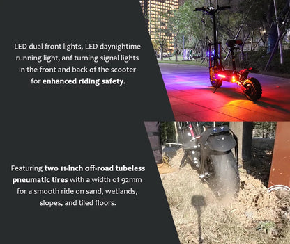 [8 models]10/11 Inch 48V-72V 1000W-6000W Electric Scooter 50-85km/h Fast E Scooter Off Road Electric Kick Scooter Foldable Adult Ai-TechWorld 