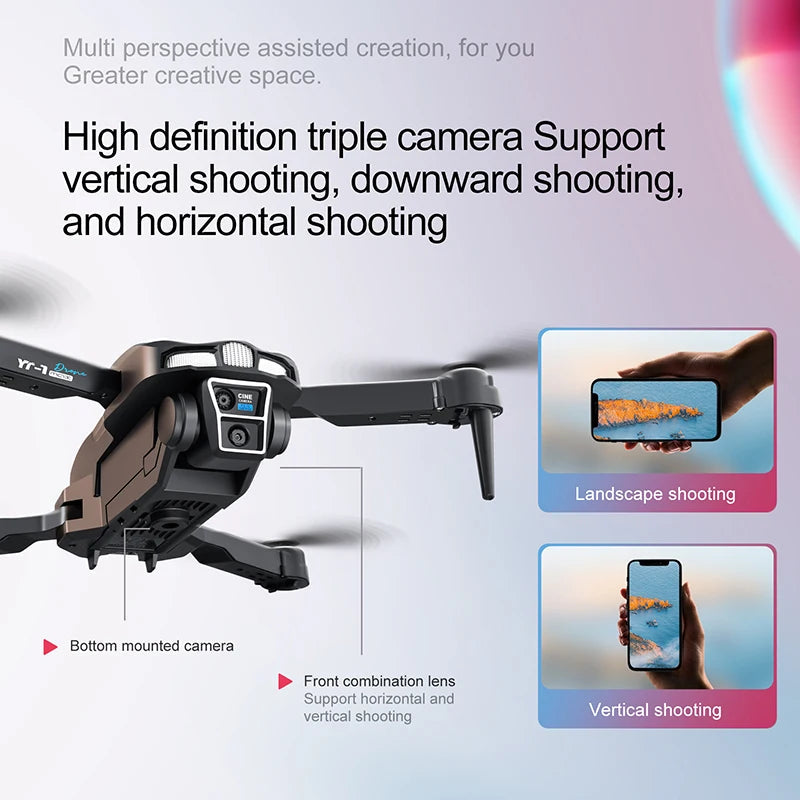 Xiaomi YT11 Drone 8K HD Three Camera Brushless Motor 5G WIFI FPV Optical Flow Positioning Obstacle Avoidance RC Drone 20000M Ai-TechWorld 