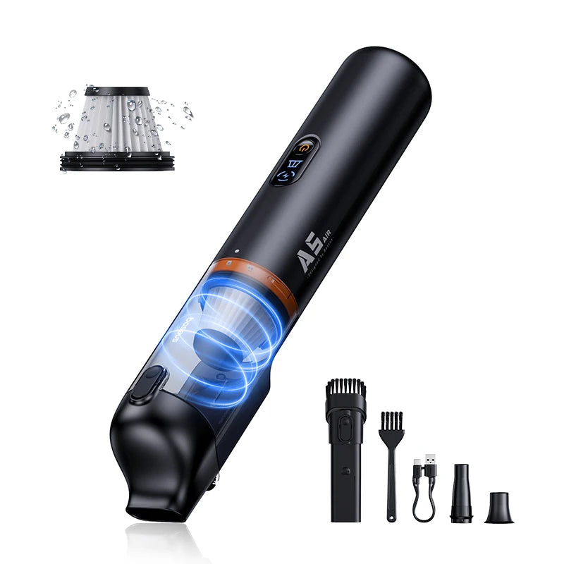 Baseus A5 Air Car Vacuum Cleaner 2-in-1 Powerful Wireless Cleaner Strong Suction Handheld Car Cleaning Portable Home Appliance Ai-TechWorld 