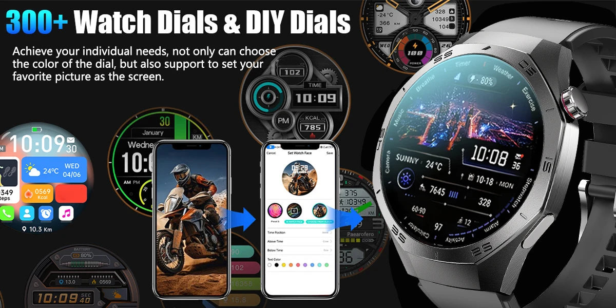 2025New For Android and ios Smart Watch Men AMOLED Screen GPS Motion trajectory Heart Rate Bluetooth Calls SmartWatch Waterproof Ai-TechWorld 