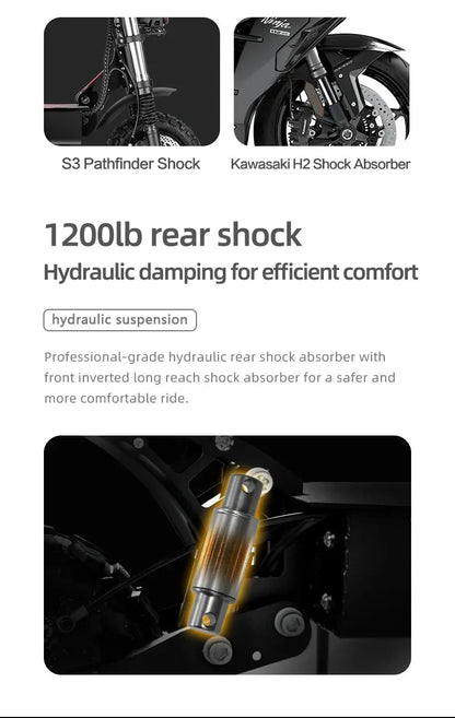 Boyueda S3 EScooters 6000W Dual Motor 60V38ah Hydraulic Oil Brake Electric Scooter Aldult 11 Inch Off-road Vacuum Tire E-Scooter Ai-TechWorld 