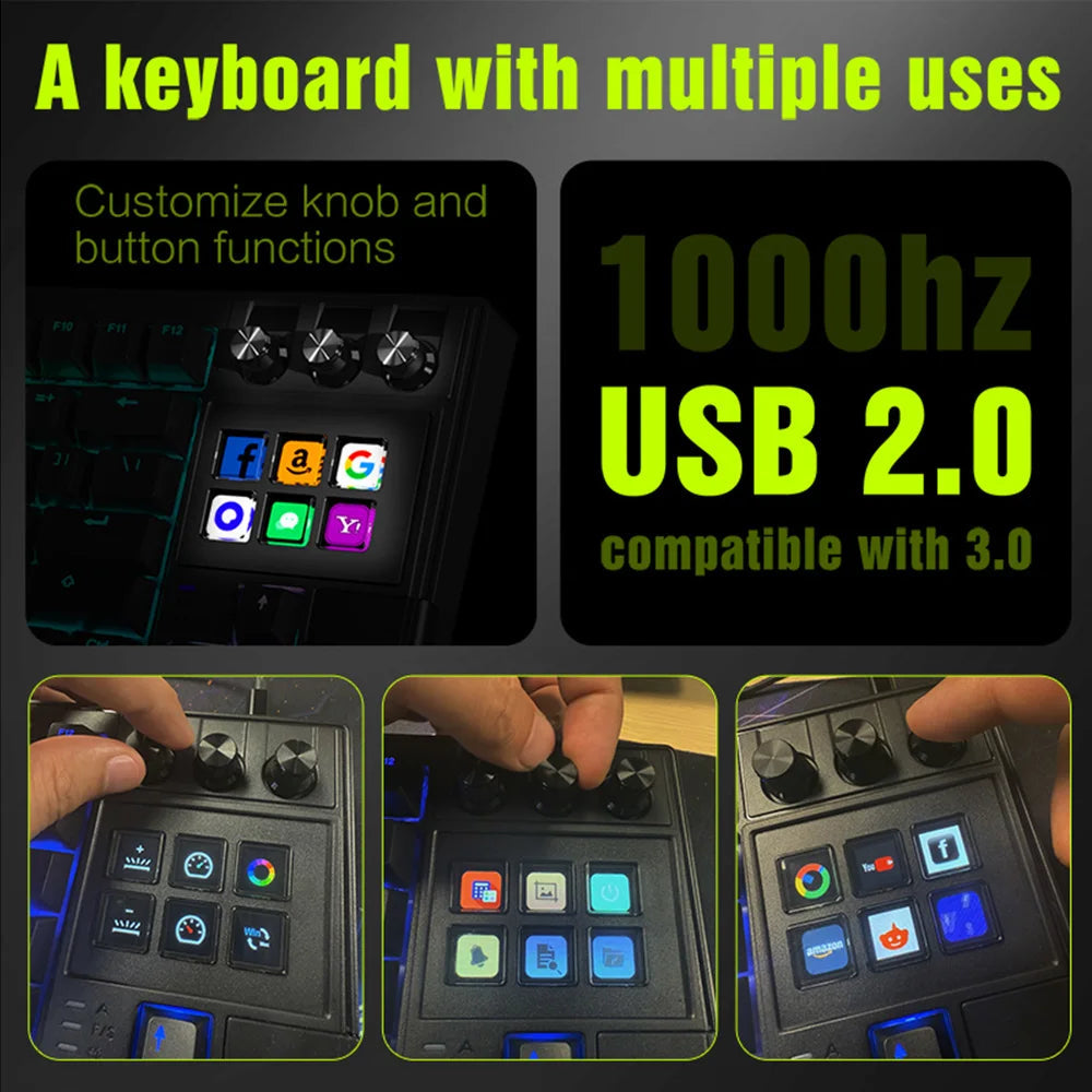 MRSVI K1 PRO Visual LCD AI Keyboard 80% Gaming Mechanical Keyboard Macro Red Axis Wired Detachable Cable RGB Backlight Hot Swap Ai-TechWorld   ai-techworld