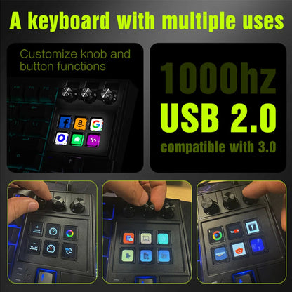 MRSVI K1 PRO Visual LCD AI Keyboard 80% Gaming Mechanical Keyboard Macro Red Axis Wired Detachable Cable RGB Backlight Hot Swap Ai-TechWorld   ai-techworld
