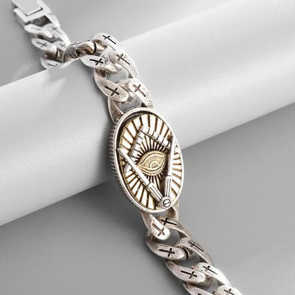 Men's Classic God's All Seeing Eye Masonic Symbol Bracelet Fashion Braided Cross Bracelet Religious Prayer Amulet Jewelry Ai-TechWorld 