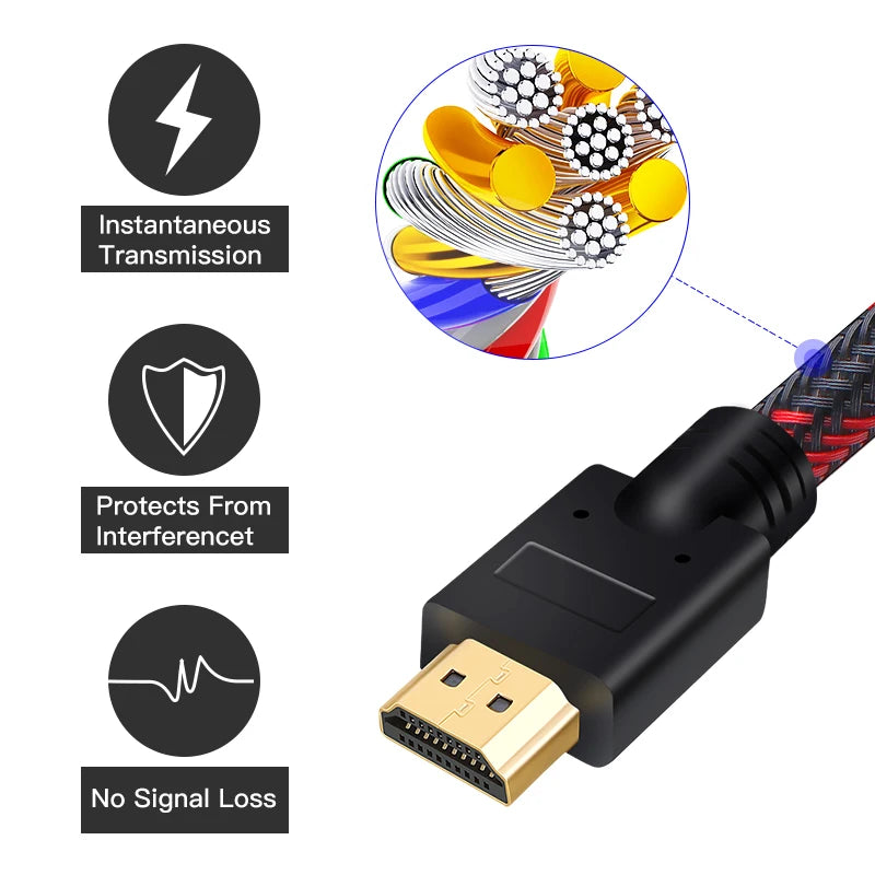 SHULIANCABLE HDMI Cable 2.0 4K HDR  for Splitter Extender Adapter laptop TV LCD Laptop PS3/4 Projector Computer Ai-TechWorld   ai-techworld
