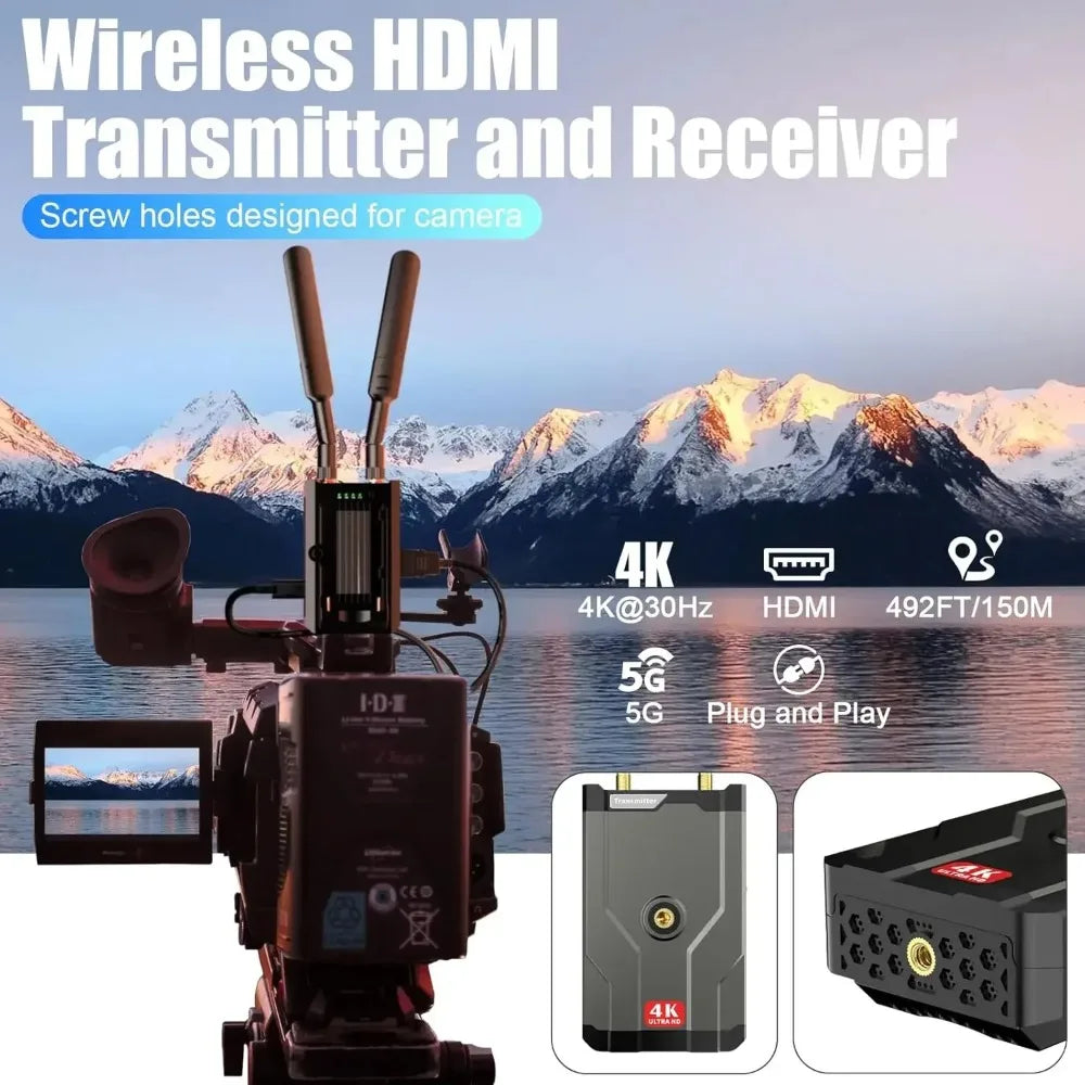 4K Wireless HDMI Transmitter and Receiver 150m HDMI Extender Kit  5G Wireless Audio Video DSLR Laptop YouTube To TV/Projector Ai-TechWorld   ai-techworld
