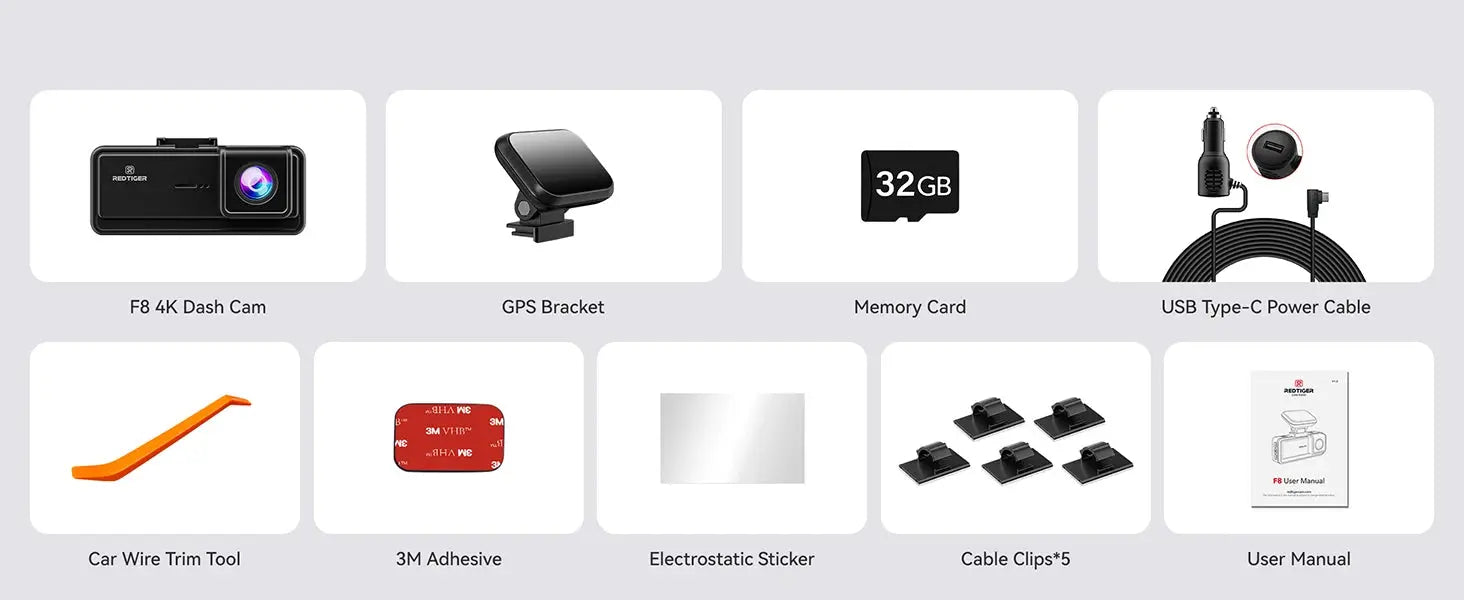 REDTIGER Dash Cam HD 4K Built-in GPS 70FOV Car DVR 5G WIFI APP Control Fatigue Driving Reminder Car Camera with Night Vision Ai-TechWorld 