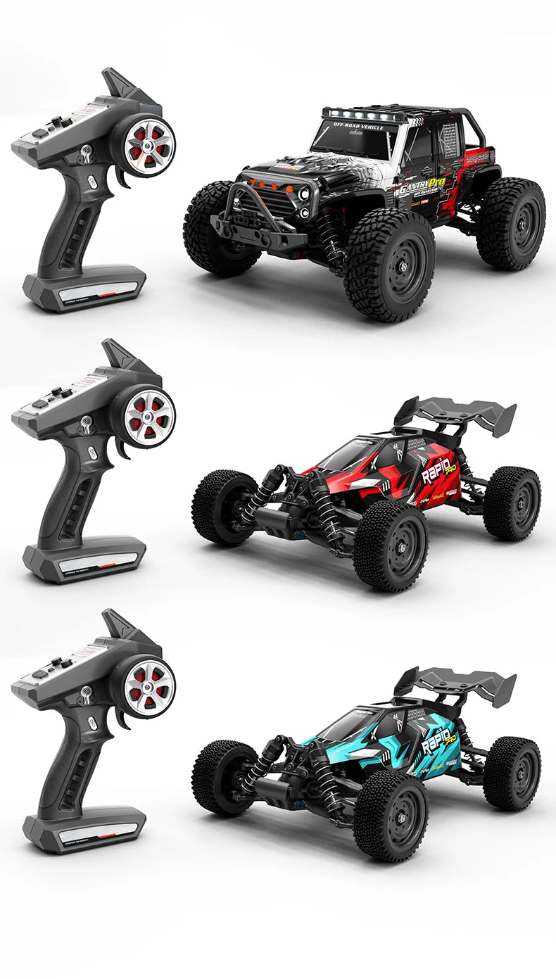 Teeggi 16101 /16102 PRO 1:16 High Speed RC Car With LED Light Drift 70KM/H 4WD RC Off-Road Car Monster Truck Toy For Kid Gifts Ai-TechWorld 
