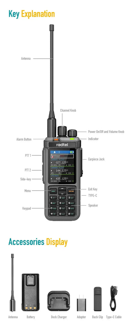 Radtel RT-880 10w Multi Band Ham Radio HF UHF VHF  with AM USB LSB CW CB LW MW SW SSB , 1024 Channels, Cross Band Repeaper Ai-TechWorld 
