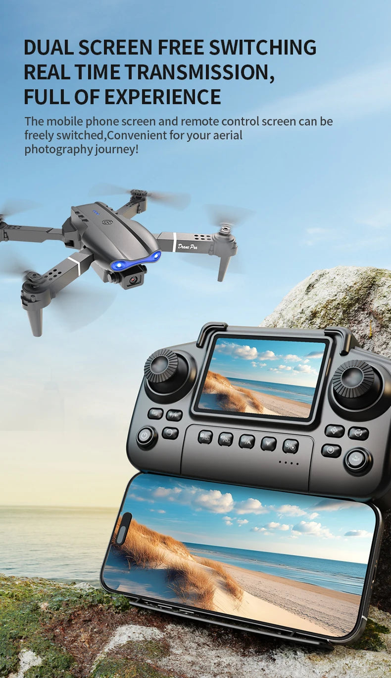 E99 Pro Drone Screen remote control Quadcopter Remote Four Axis Aircraft 8K HD Photography UAV Altitude Fixation Helicopter Toy Ai-TechWorld 