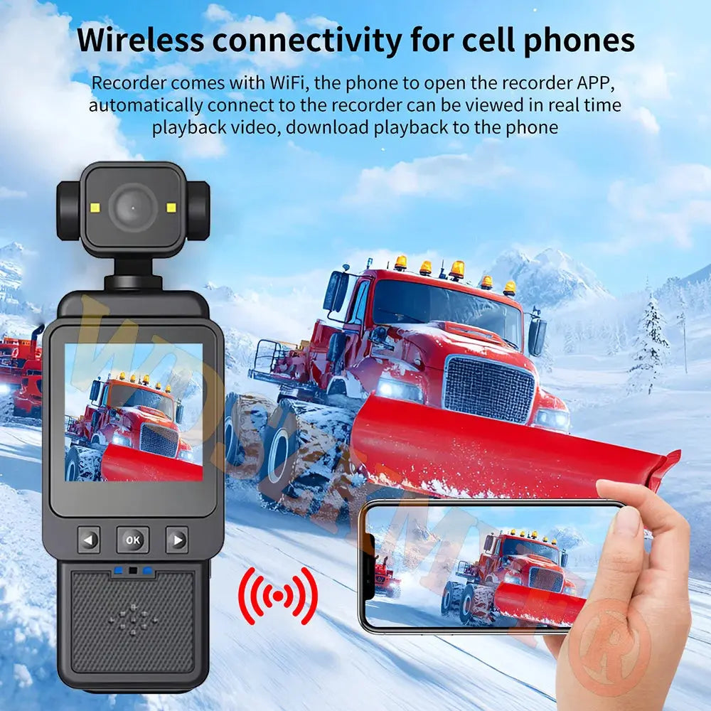 1080P Handheld Sports Pocket Camera HD Display 180° Rotatable WiFi Wireless Video Recorder Built-in Fill Light Motion Camera Ai-TechWorld 
