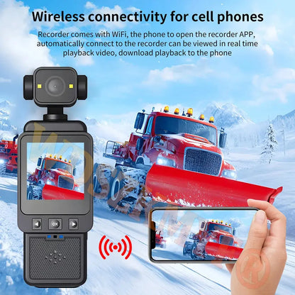 1080P Handheld Sports Pocket Camera HD Display 180° Rotatable WiFi Wireless Video Recorder Built-in Fill Light Motion Camera Ai-TechWorld 