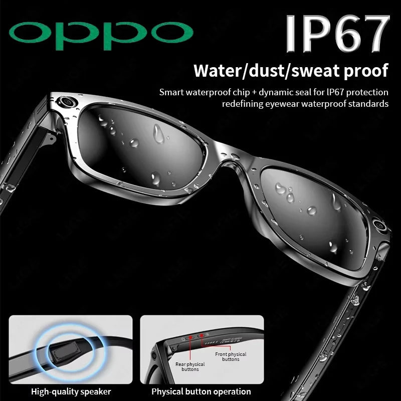 OPPO AI Smart Glasses Ultra Clear Camera Shootingand Recording Touch Sport Sunglasses Bluetooth Call Video Music Player Ai-TechWorld 