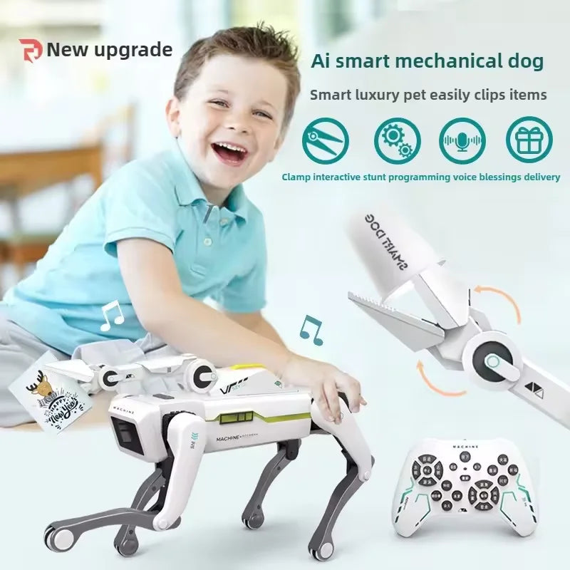 Teeggi Electric RC Intelligent Robot Dog with Clip Multifunction RC Mechanical Dog Educational Toy Bionic Smart Robot Toy Gift Ai-TechWorld 