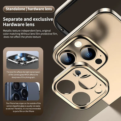 Camera Protection + Hybrid Silicone Frame Aluminum Metal Phone Case For iPhone 17 16 15 Pro Max 14 13 Better Heat Bumper Ai-TechWorld 