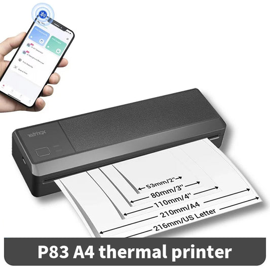 Portable Printers Wireless Bluetooth Thermal Printer Supports 8.5" X 11" Letter, Inkless Printer Compatible with Phone Laptop Ai-TechWorld 