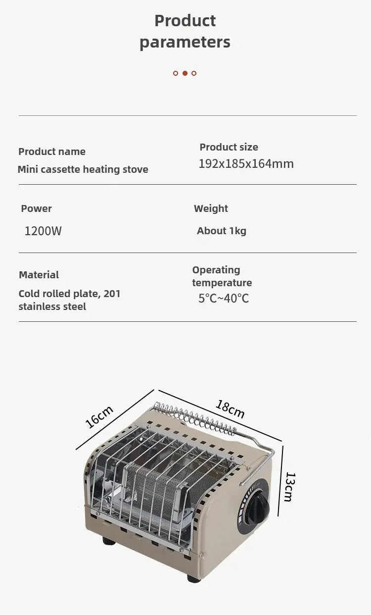 Outdoor Mini Heating Stove Camping Gas Stove Fishing Camping Heater Outdoor Portable Car 2024 Winter Camping Outdoor Supplies Ai-TechWorld 