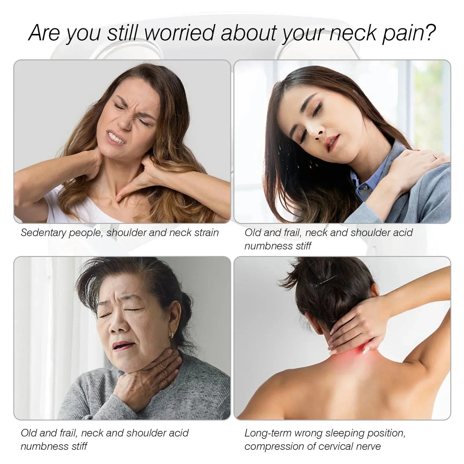 Neck Massage Machine 4 Head And Neck Protection Heating Machines Breathing Light Vibration Hot Compress Cervical Spine Machine Ai-TechWorld 