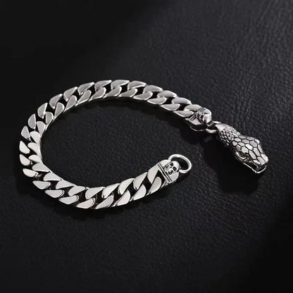 Retro Domineering Lion Head Animal Bracelet for Men Stainless Steel Braided Chain Wristband Bracelet Hip Hop Jewelry Ai-TechWorld 