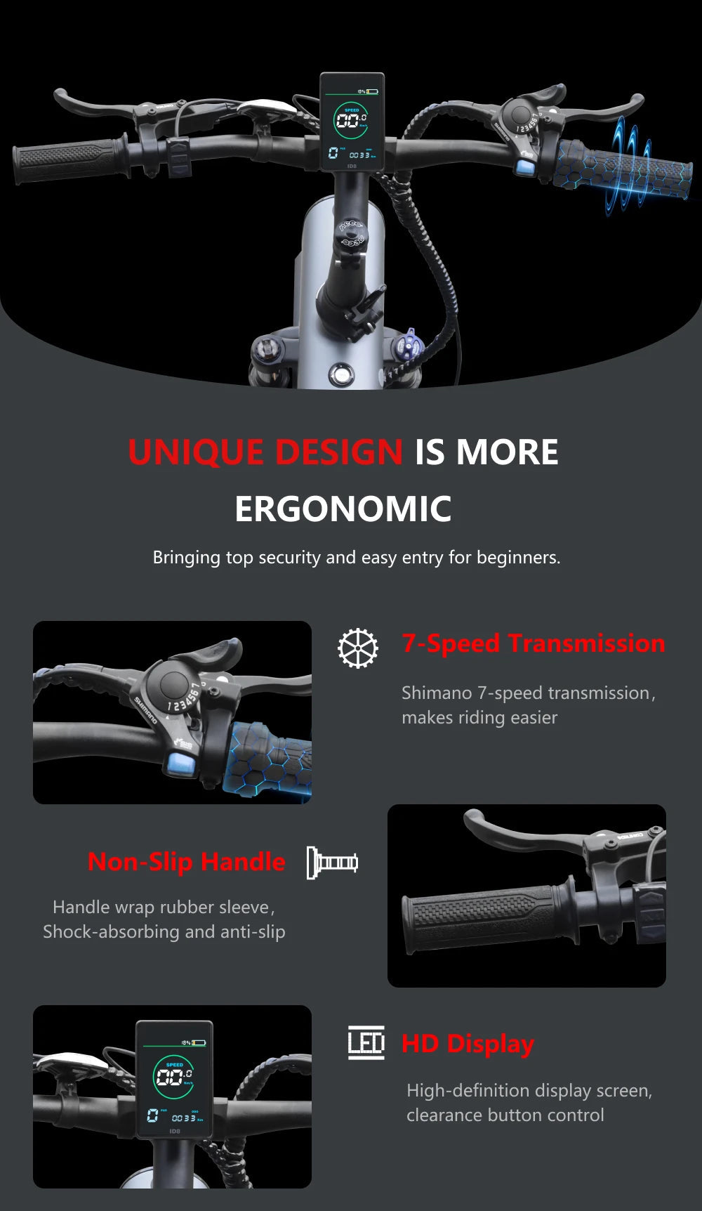 HUANCI Q3 Mountain Electric bicycle 2000W Adult electric bike 48V 20AH  City e bike Off-Road ebike Ai-TechWorld 