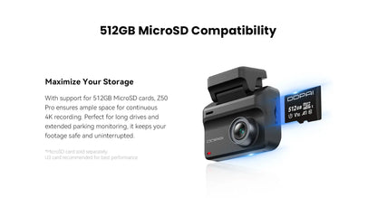 2025 New DDPAI Dash Cam Z50 Pro 4K Car Camera Night Vision 5GHz Wi-Fi GPS ADAS 24H Parking Monitor Support Front and Rear Cam Ai-TechWorld 