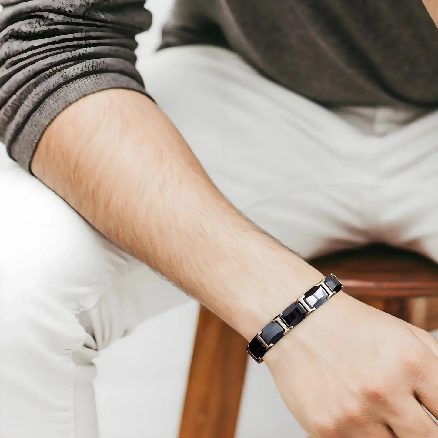 ARADOO Premium Ceramic Bracelet for Men Women with Crescent Design Wristband Jewelry Gifts Ai-TechWorld 