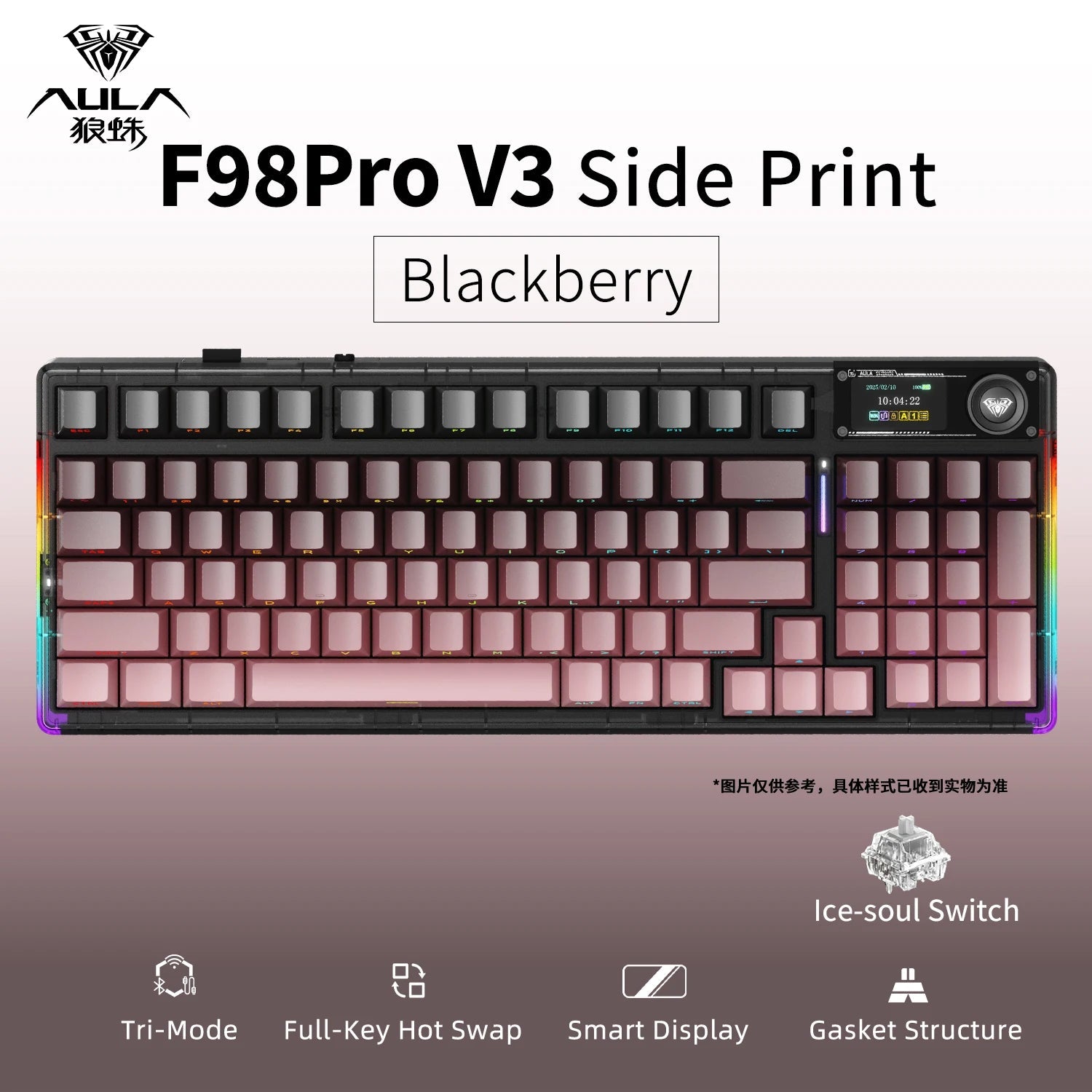 AULA F98 Pro V3 Mechanical Keyboard Custom RGB Backlight Wireless Bluetooth Gaming Keyboard With Screen and Knob Ai-TechWorld   ai-techworld