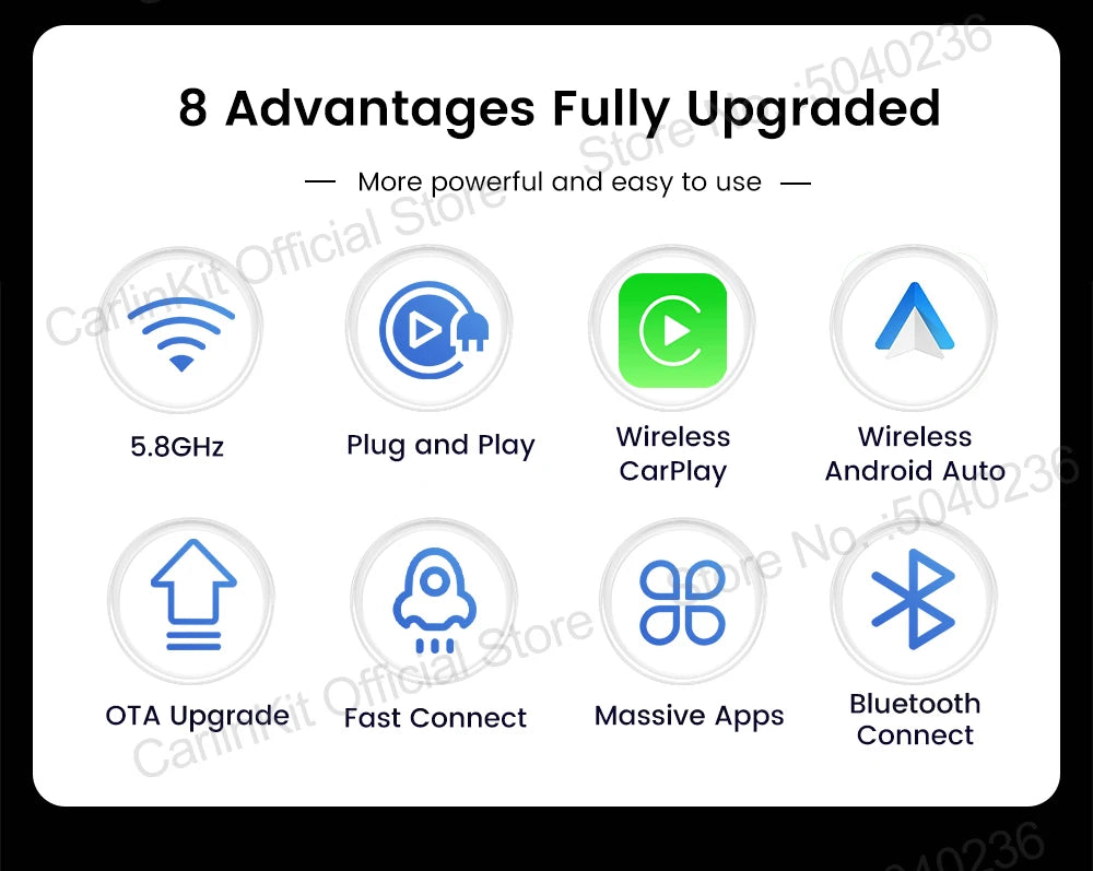 CarlinKit 5.0 Mini Ultra Wireless Adapter Wireless CarPlay Android Auto For OEM Car Plug and Play WiFi Bluetooth Auto Connection Ai-TechWorld 