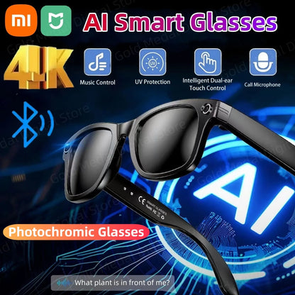 Xiaomi 4K AI Smart Glasses Chat GPT HD Camera Bluetooth Call Voice Assistant Music Player Translate Photochromic Glasses Ai-TechWorld 