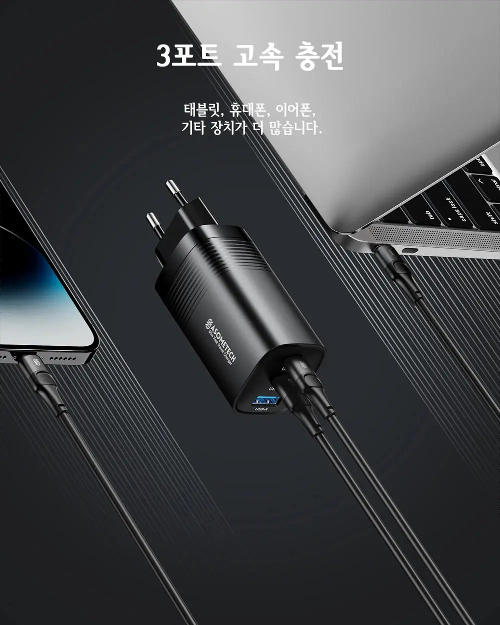 ASOMETECH GaN USB Type C Charger 65W 45W PPS PD QC4.0 Quick Charger For Macbook Laptop IPAD Tablet iPhone 16 Samsung S23 Ultra Ai-TechWorld 
