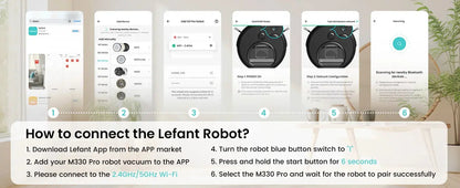 Lefant M330 Pro Robot Vacuum and Mop combo, 5000Pa,dTOF LiDAR Navigation, Alexa/Google/WiFi,Ideal for Pet Hair Ai-TechWorld 