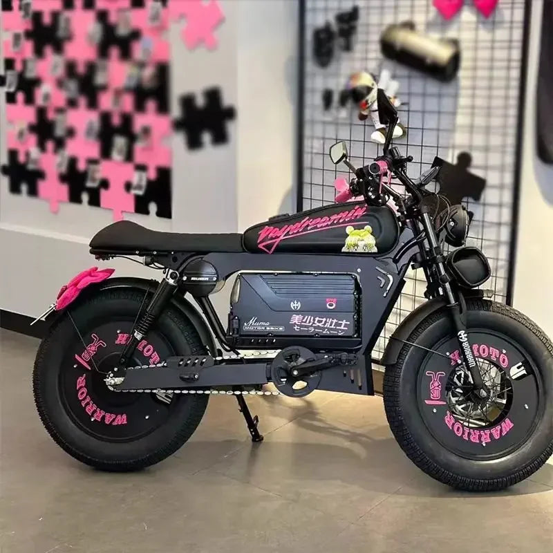 Ebike ZPW Black Warrior 3000W 60V 45AH Camping Motorcycle, Adult Electric Bike 20 Inch Fat Tire Electric Bike Ai-TechWorld 