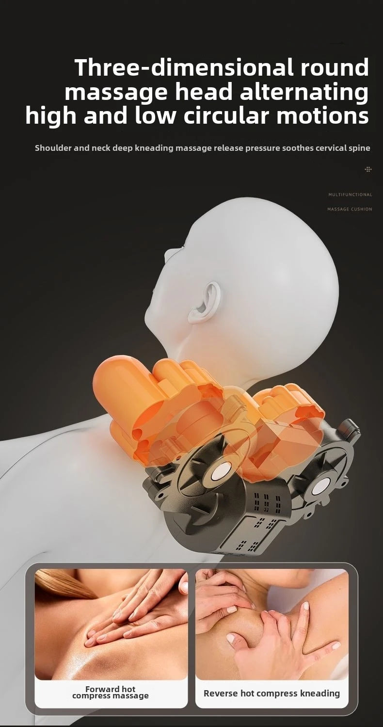 Multifunctional Lumbar Traction Massage Mattress Cushion Full Body Electric Shoulder Neck Waist Back Vibrations Removable Gift Ai-TechWorld 