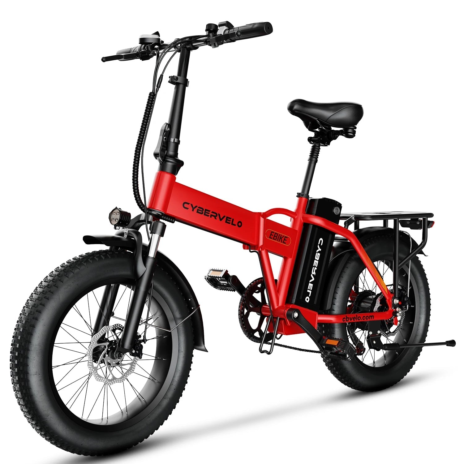 Cybervelo EK4 Folding Electric Bike, 48V 960WH Large Removable Battery E-Bike, 30+MPH, 80 Miles Max Range, 20" FatTire for Adult Ai-TechWorld 