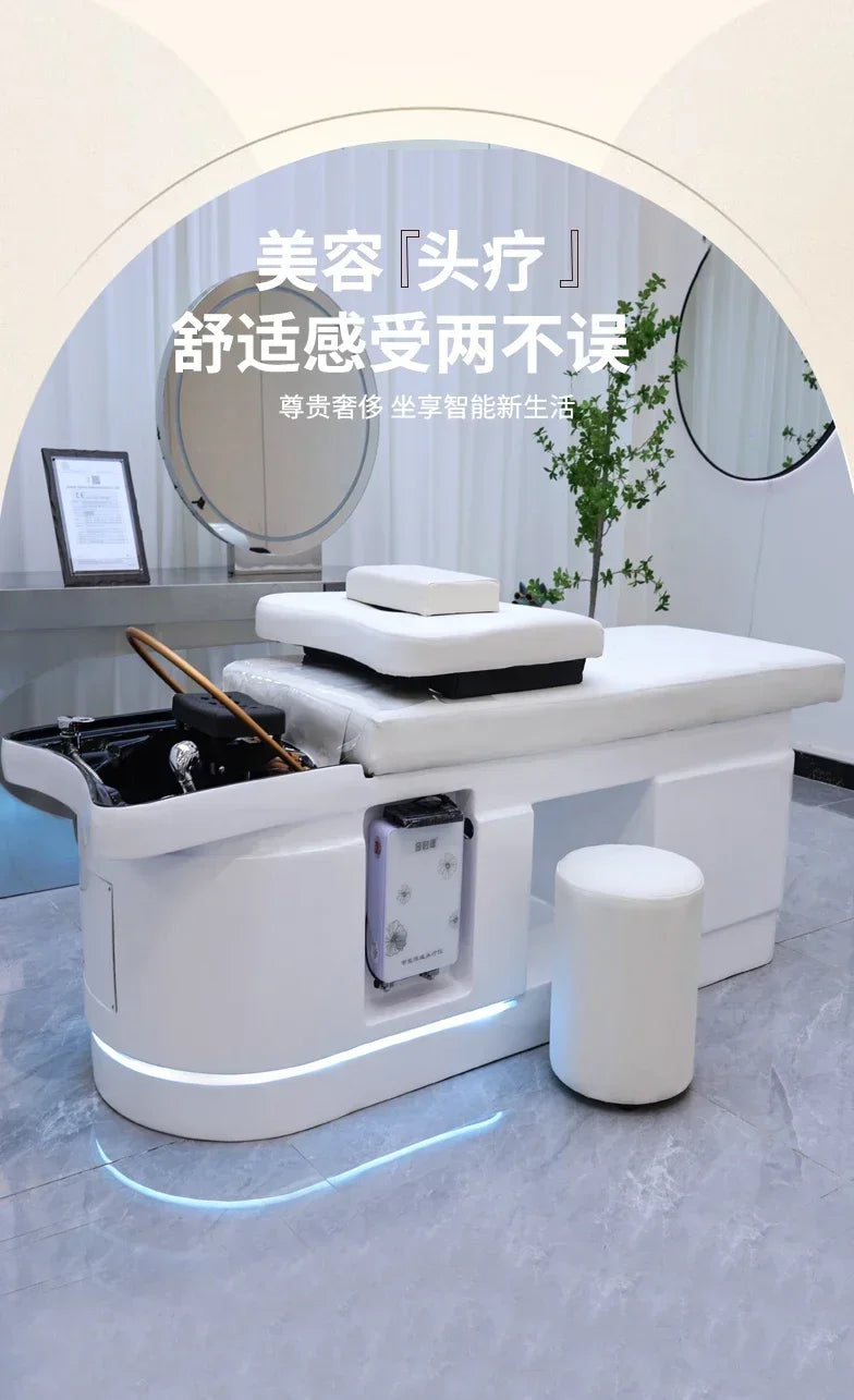 Spa Massage Shampoo Bed for Hair Salon, Commercial Use, Hairdressing Shaving Station, Water Circulation Basin, Beauty Furn, 2025 Ai-TechWorld 