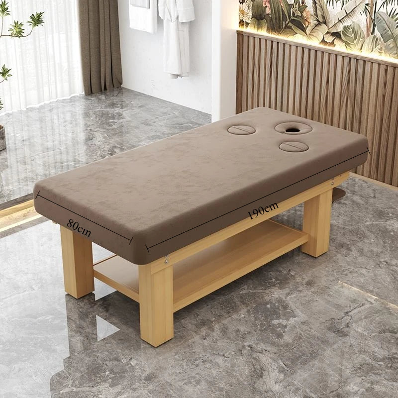 Solid Wood Massage Bed Beauty Salon Treatment Table Chinese Medicine Physiotherapy Thai Moxibustion Beauty Bed Lash Massage Bed Ai-TechWorld 