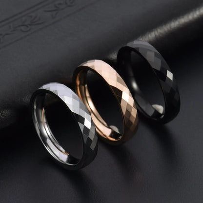 Tungsten Steel Ring Rhombus Luxury Simple Fashion Tungsten Ring Couples Ring Ai-TechWorld 