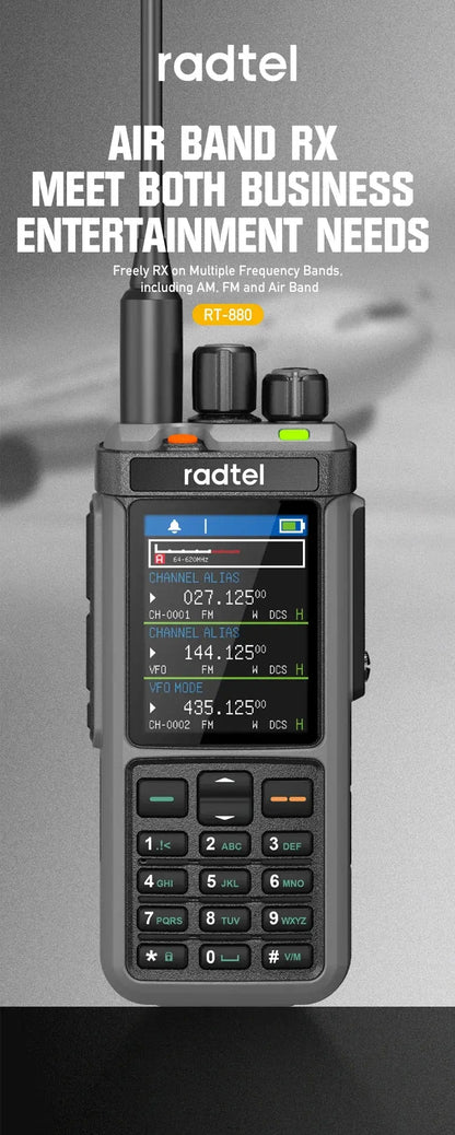 Radtel RT-880 10w Multi Band Ham Radio HF UHF VHF  with AM USB LSB CW CB LW MW SW SSB , 1024 Channels, Cross Band Repeaper Ai-TechWorld 
