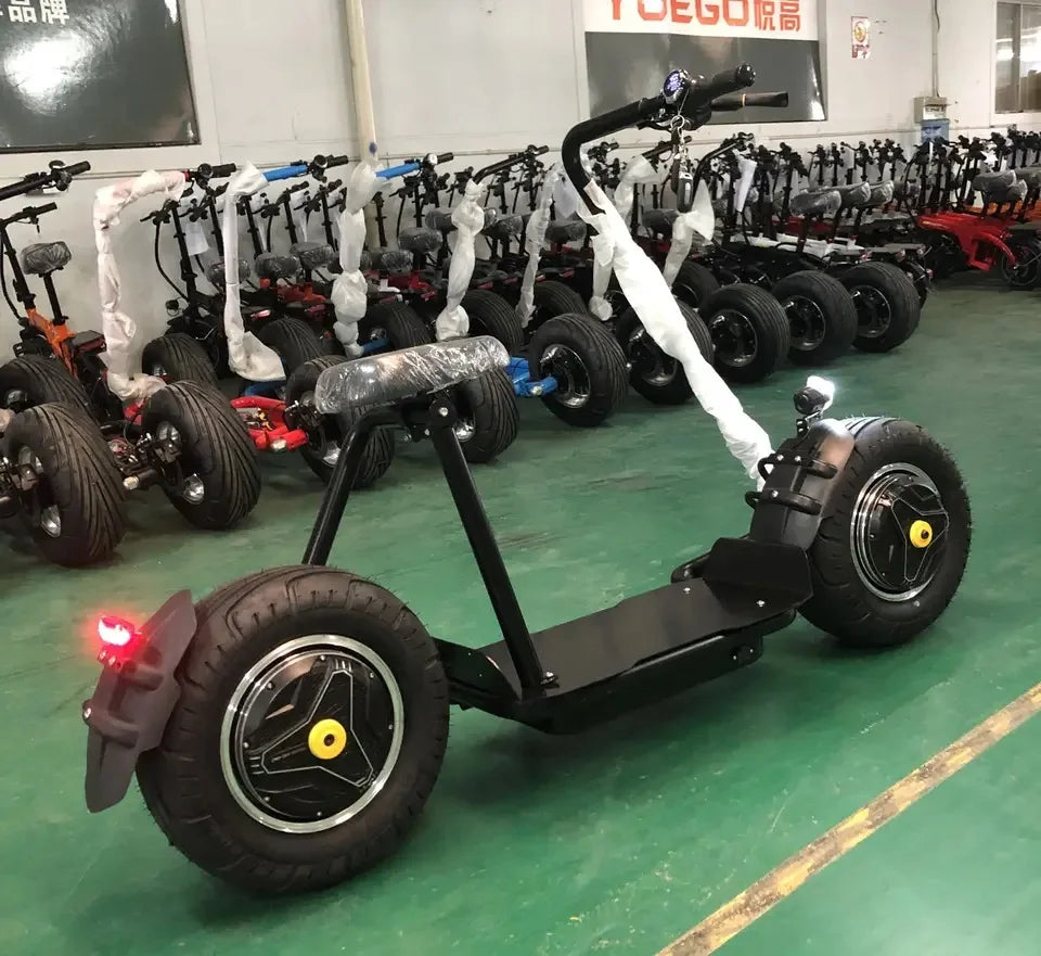 Qiaozhi Newest Design Big Two Wheels Fat Tyre Citycoco 1500W Max Disc Brake Electric Scooters Steel Frame Ai-TechWorld 