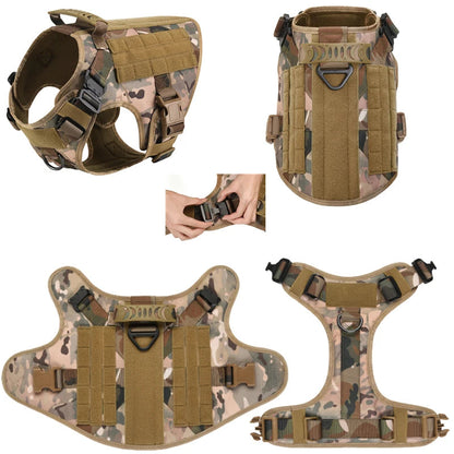 Tactical Military Vest Pet German Shepherd Golden Retriever Tactical  Training Dog Harness and Leash Set For All Breeds Dogs Ai-TechWorld 