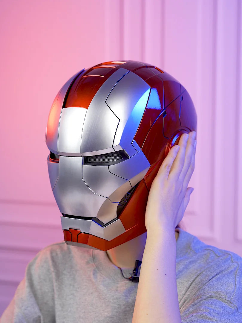 New AutoKing 1:1 Mk5 Iron Man Helmet Cosplay Voice Control Eyes with Light Model Toys for Adult Electric Wearable Christmas Gift Ai-TechWorld 