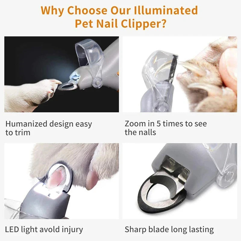 Professional Pet Nail Clipper Scissors With LED Light Cat Dog Nail Clippers Tool Scissors Nail Toeclaw Cutter Scissors Pet Suppl Ai-TechWorld 