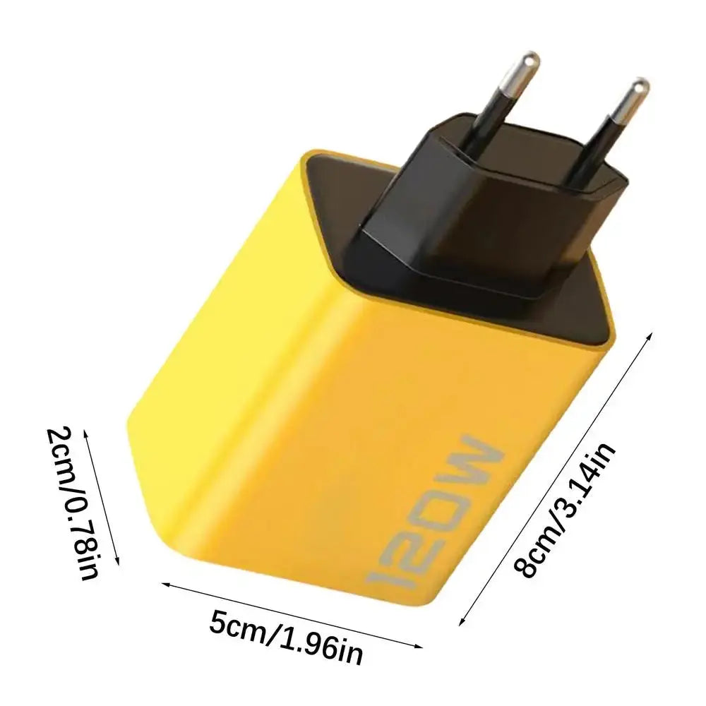 4 Ports 120W USBC Charger Super Fast Charging PD Wall Phone USB Charger Type C Adapter For iphoneXiaomi HuaweiSamsung Ai-TechWorld 