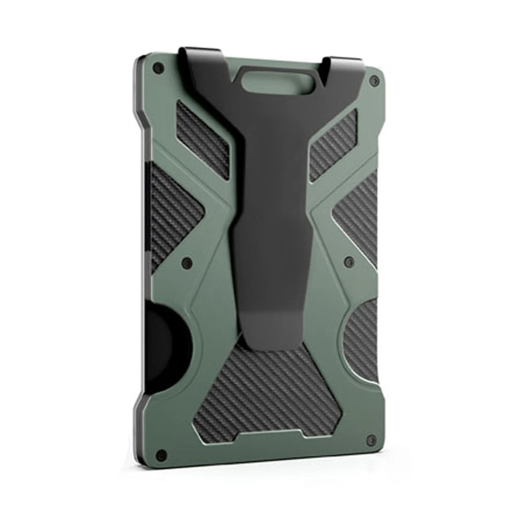 Wallet for Men Slim Aluminum Metal Money Clip with 1 Clear Window ID Badge Holder RFID Blocking Holds Up 15 Cards with Cash Clip Ai-TechWorld 